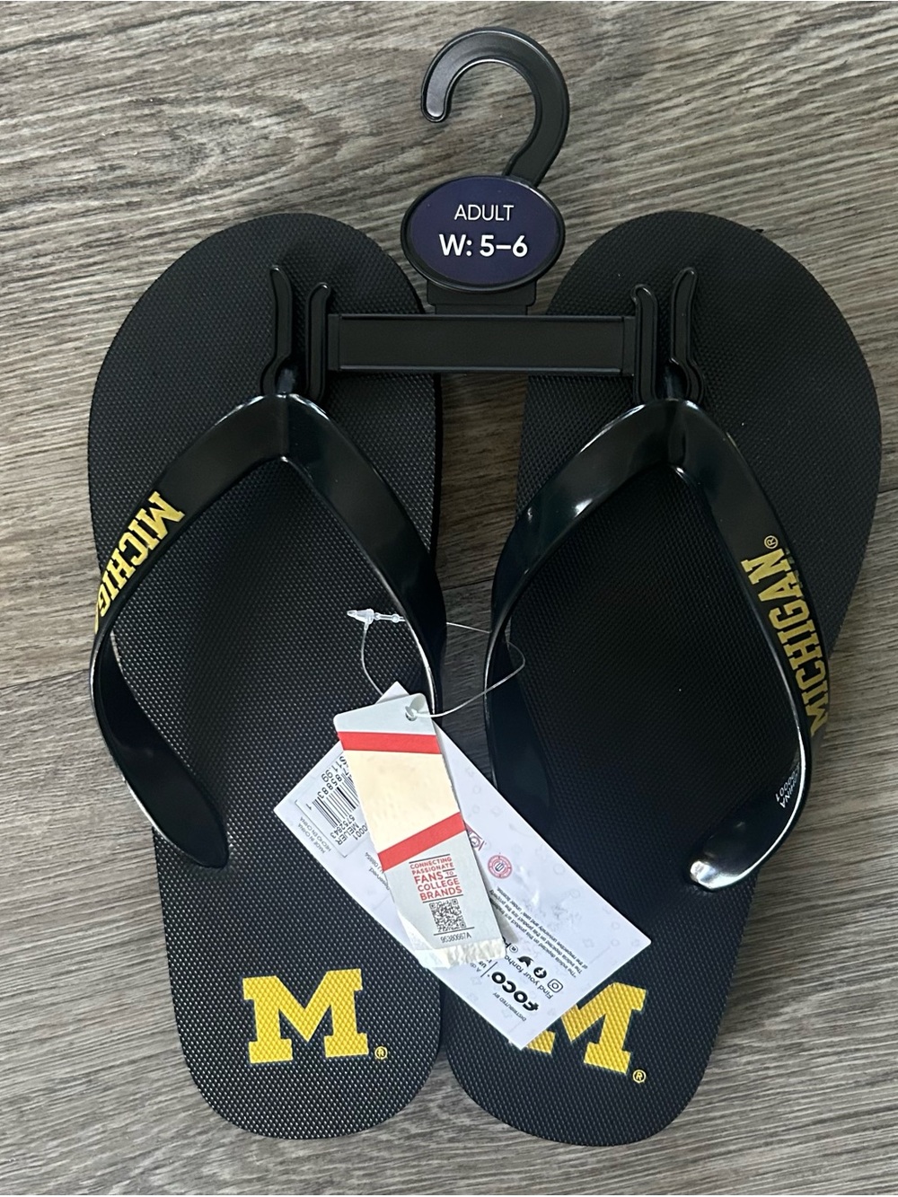 MICHI Black & Yellow Michigan Logo Men’s Flip-Flops